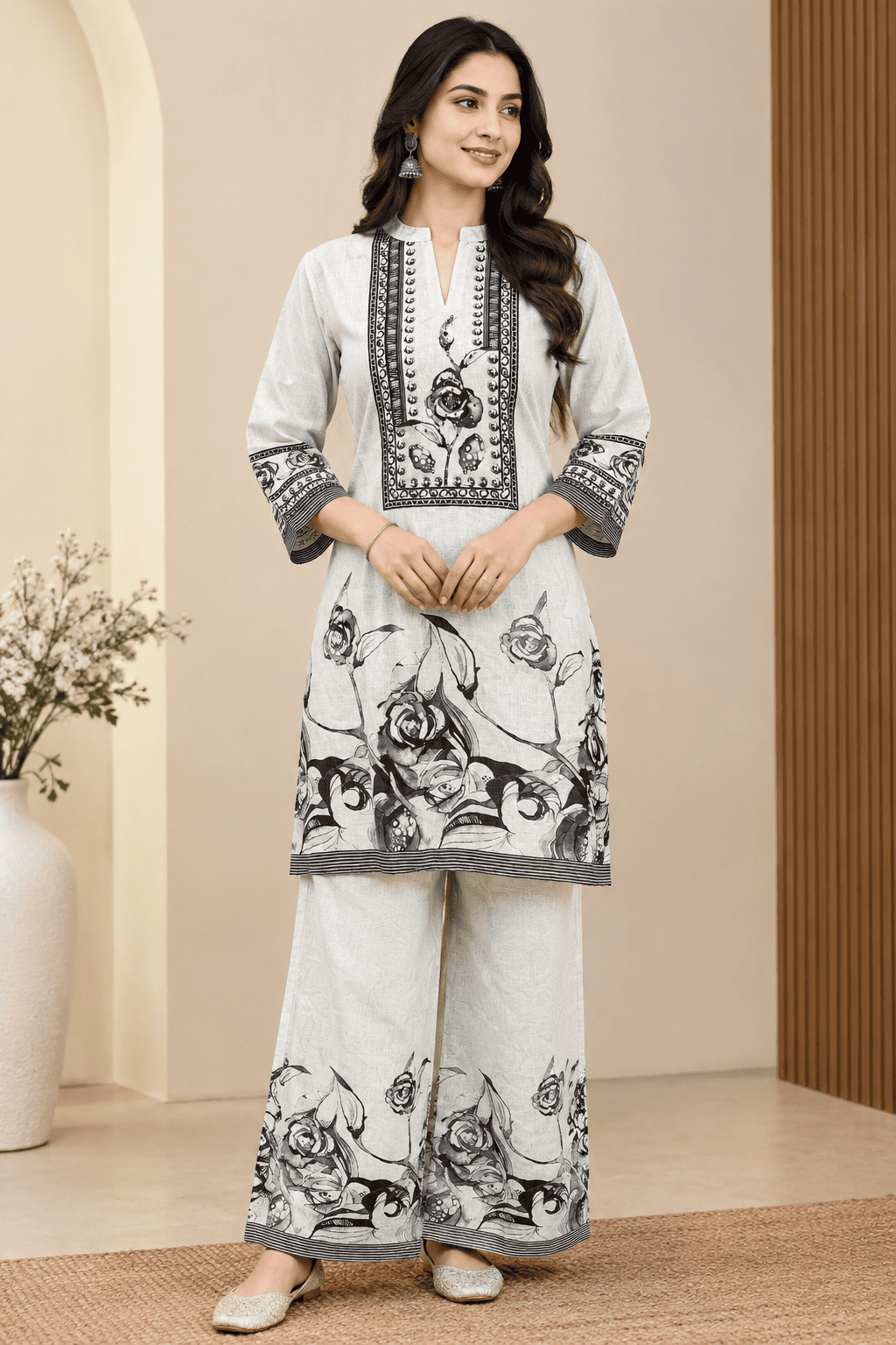 Ivory Bloom Floral Co-Ord Set